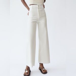 Zara high waisted, wide leg denim jeans